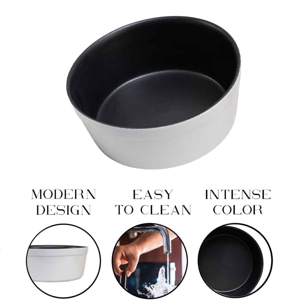 Heat-resistant tray, Round, 20.5x8 cm, Matte White and Black