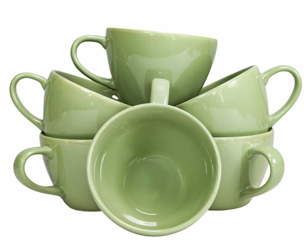 Set of 6 jumbo mugs, 450 ml, Glossy Pastel Green