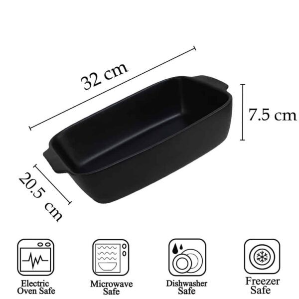Heat-resistant tray, Oval, 28x17.5x7cm, Glossy Black