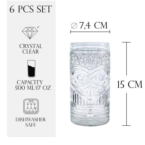 Set of 6 glasses, 500 ml, Crystal Clear