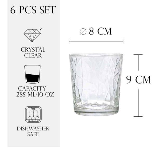 Set of 6  glasses, 285 ml, Crystal Clear