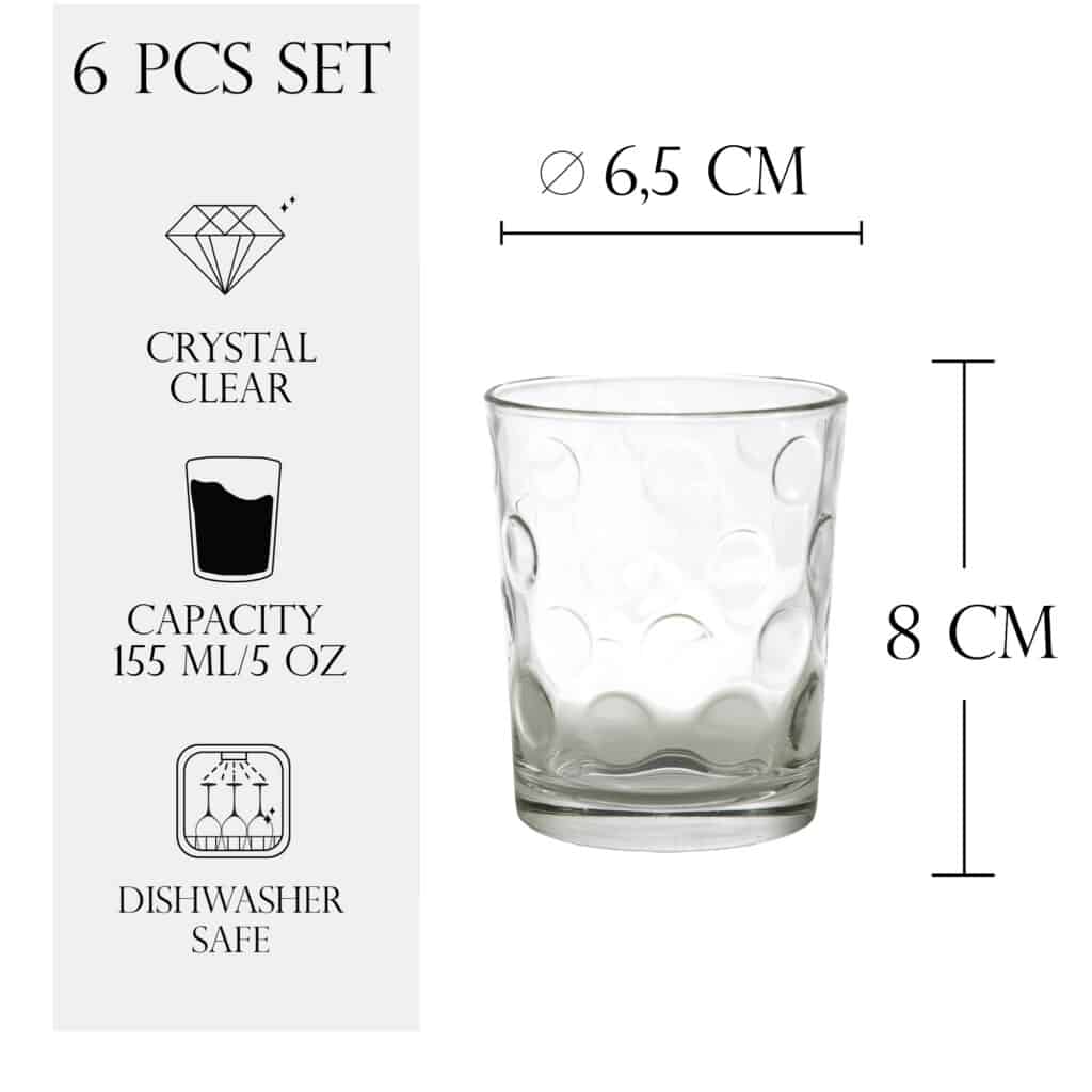 Set of 6 wine glasses, 15,5 cl, Crystal Clear