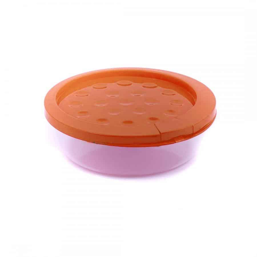 Microwave Food Container, Round, 1 l, Orange lid