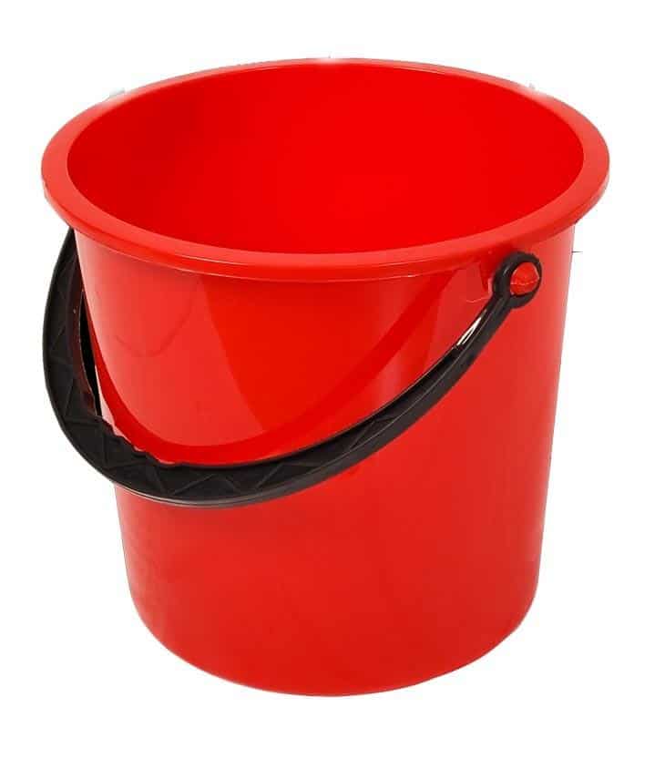 Bucket with lid, Round, 13 l, Red