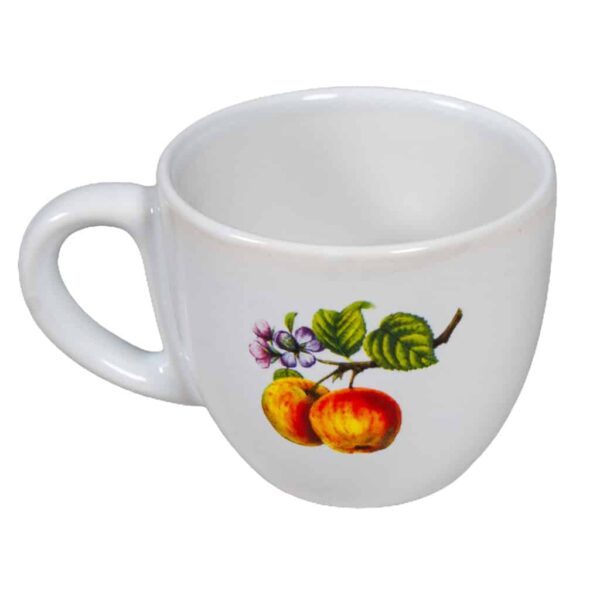 Cup, 200 ml, Glossy White decorated with apples