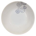 Deep Plate, Round, 21 cm, Glossy White decorated with black spiral