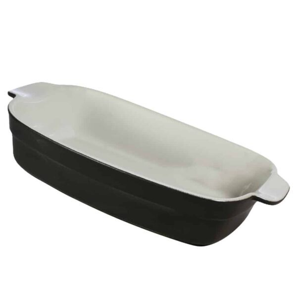 Set of 6 heat-resistant tray, Rectangular, 25x22x6.5 cm, Glossy White and Black