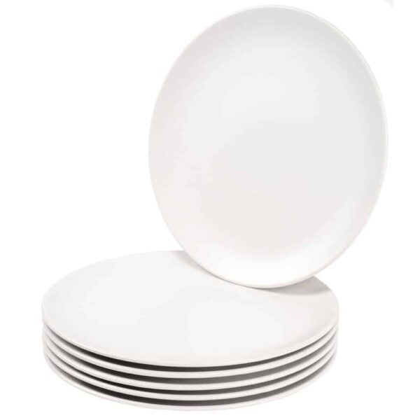 Set of 6 dinner plate, Round, 26 cm, Glossy Light Brown