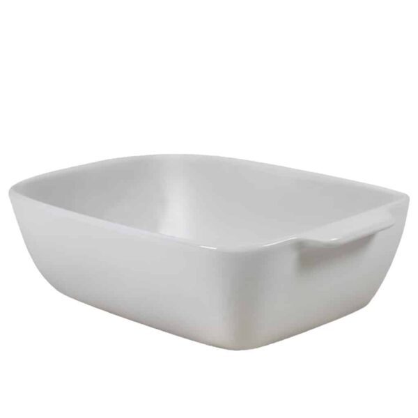 Heat-resistant tray, Rectangular, 22x16x7 cm, Glossy White