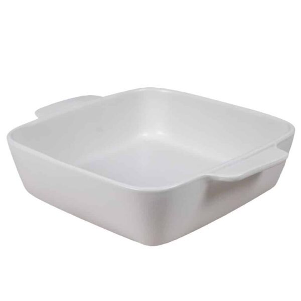 Set of 3 heat-resistant tray, Rectangular, 22x16x7 cm, Glossy White