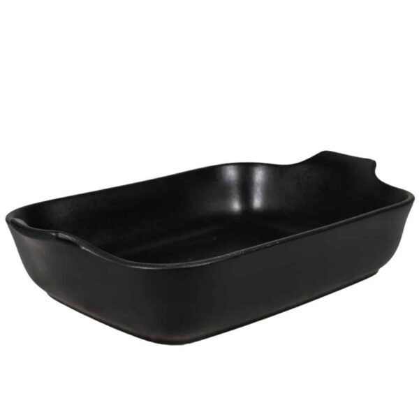 Heat-resistant tray, Rectangular, 30x21x7 cm, Glossy White and Black