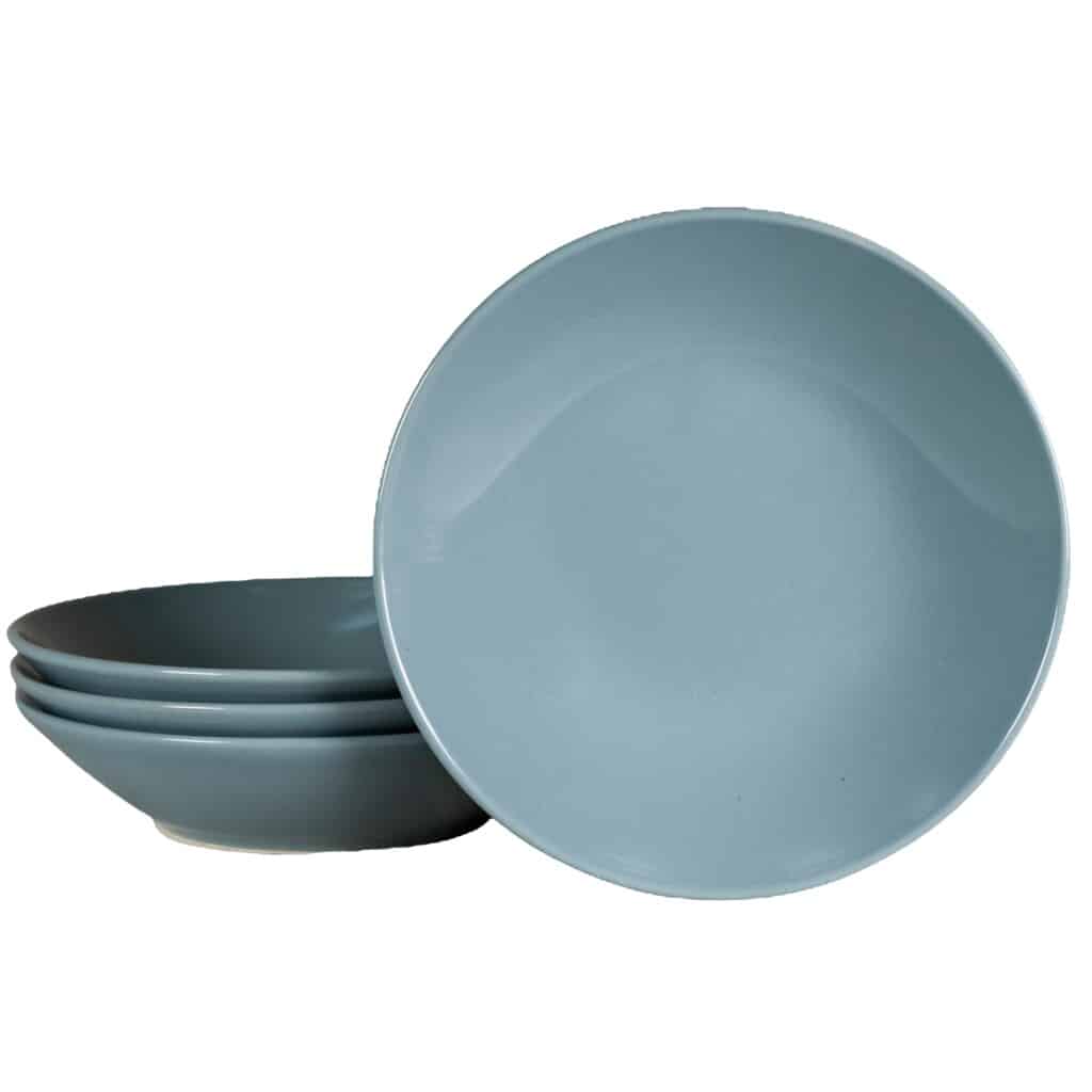Set of 4 deep plate, Round, 21 cm, Glossy Ash Gray