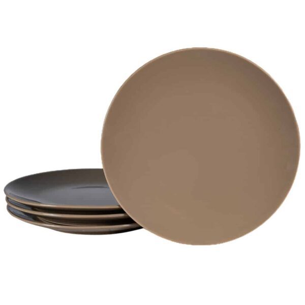 Set of 6 deep plates, Round, 21 cm, Gold Glass