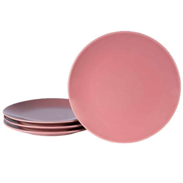 Set of 4 dessert plate, Round, 20 cm, Glossy Pink