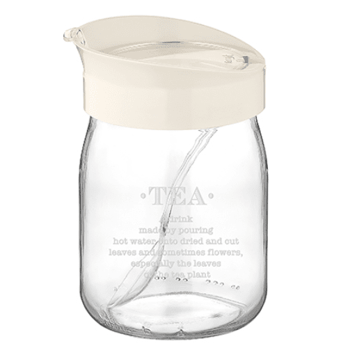 Jar with Spoon, Round, 580 ml, Beige
