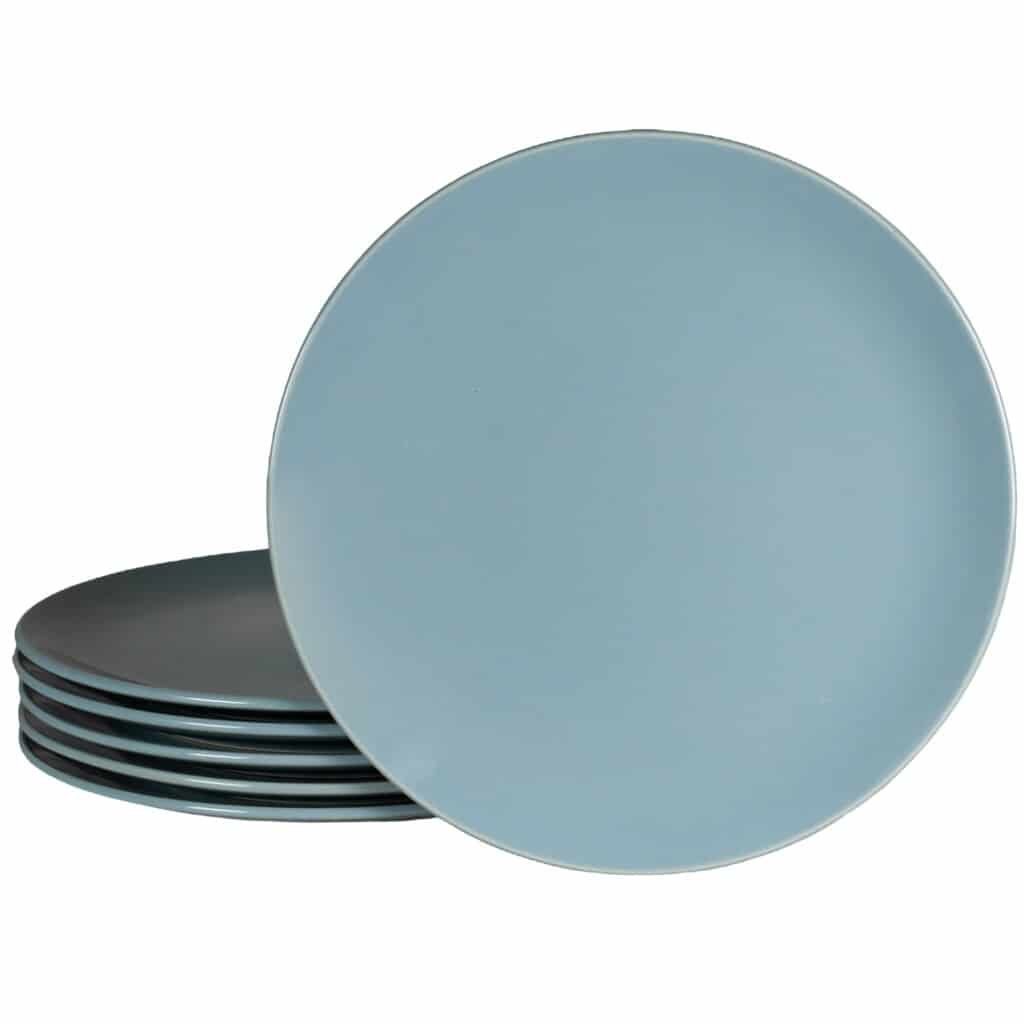 Set of 6 dinner plate, Round, 26 cm, Glossy Ash Gray