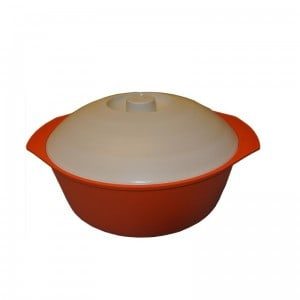 Salad Bowl with lid, Oval, 24 x 27 cm, Orange