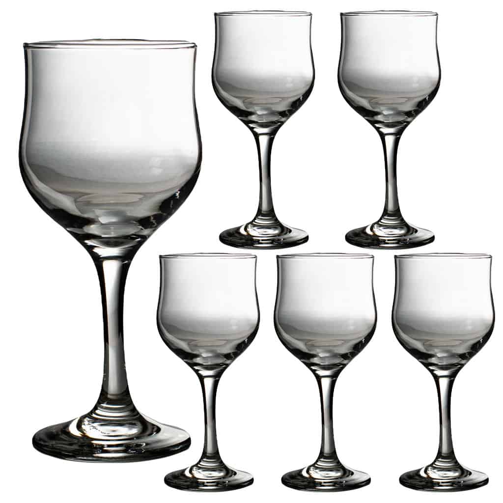 Set of 6 wine glasses, 240 ml, Crystal Clear