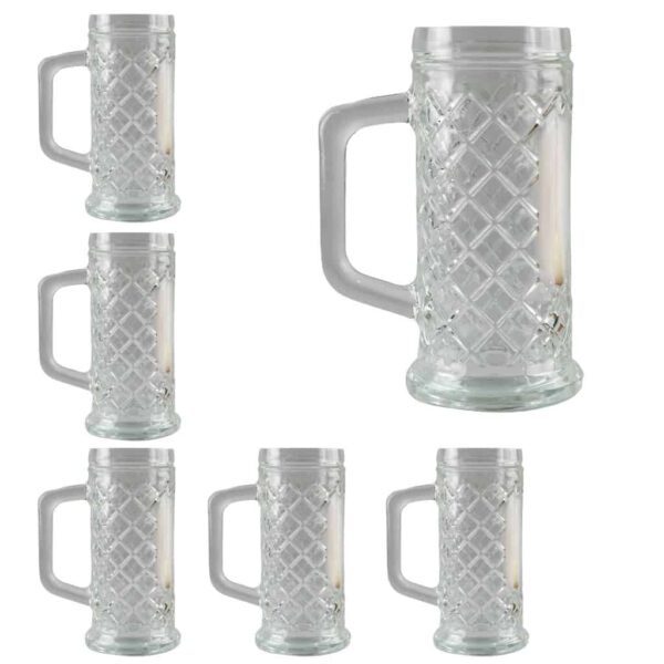 Set of 6 pints for beer, Rhombus, 500 ml, Crystal Clear