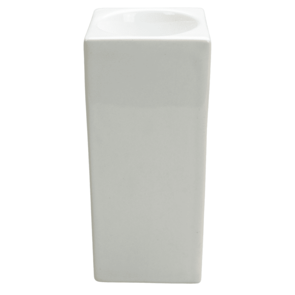 Candle Holder, 20 cm, Glossy White
