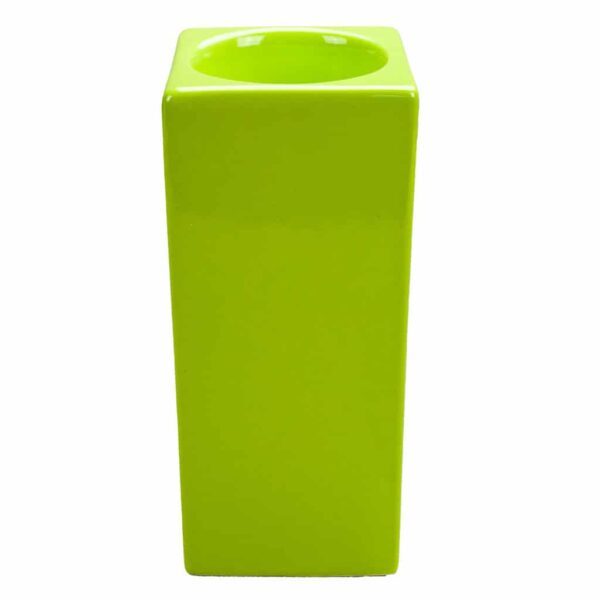 Candle Holder, 20 cm, Glossy Lime Green