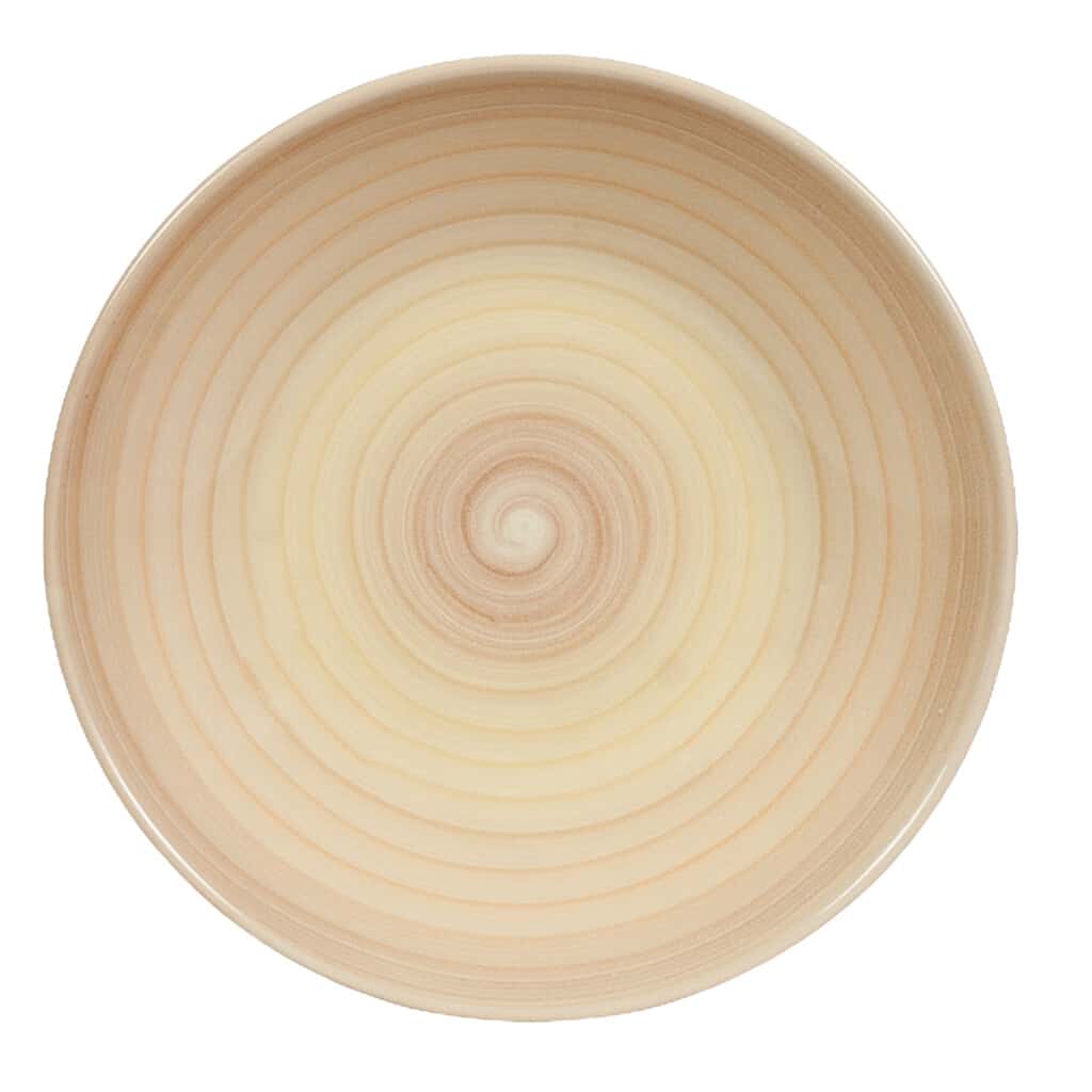 Dinner set for 6 people, Glossy Ivory decorated with light brown spiral