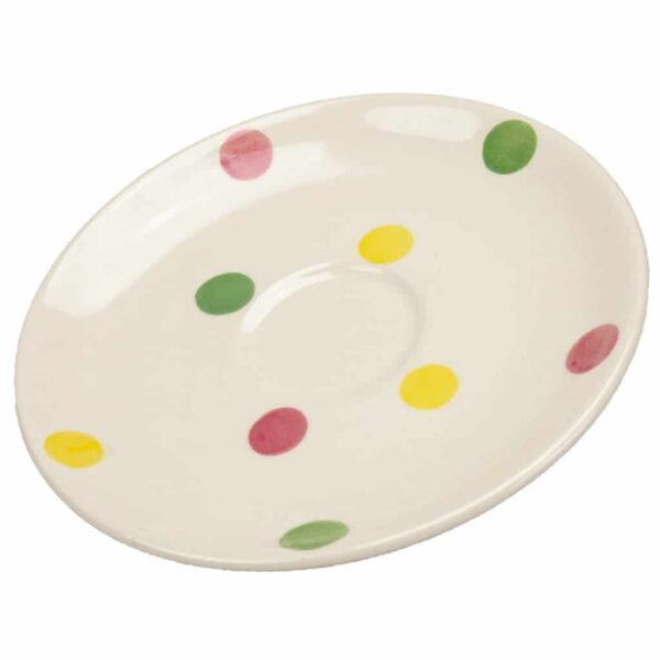 Dessert Plate, Round, 15.5 cm, Glossy Ivory decorated with colorful dots