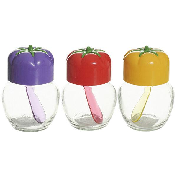 Jar with lid "Tomato", Round, 210 ml, Yellow lid