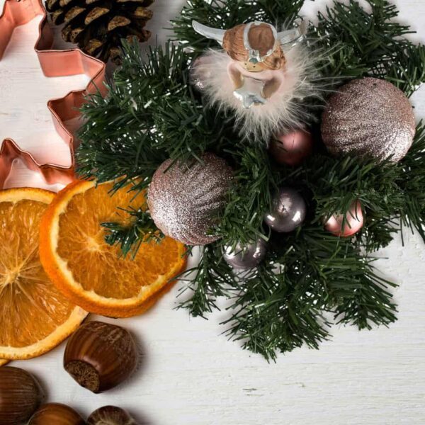 Christmas Table Decoration, Ceramic fir tree, Pink