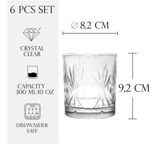 Set of 6 whisky glasses, 305 ml, Crystal Clear
