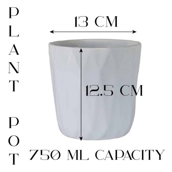 Flower pot, Round, 13x12.5 cm, Glossy Light Gray