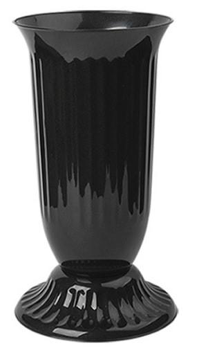 Flower Vase, Round, 16 cm, Black