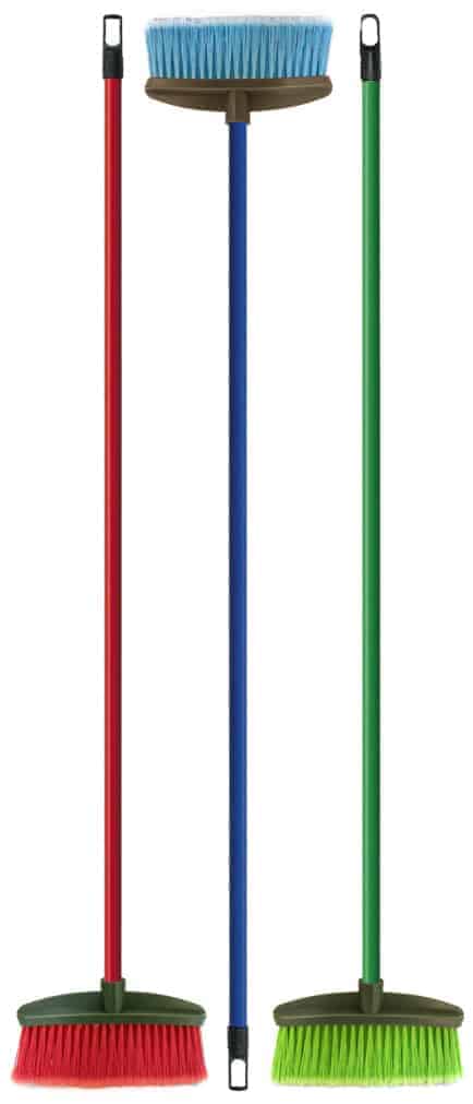 Broom with Stick, "cila", Red