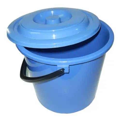 Bucket with lid, Round, 8 l, Blue