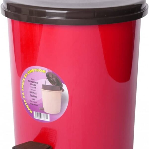 Pedal Recycle Bin, 10 L, Red x Brown