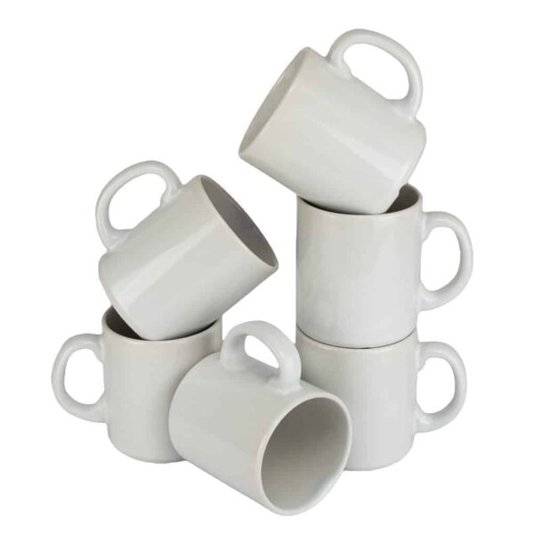 Set 6 Mugs, 300 ml, Glossy White
