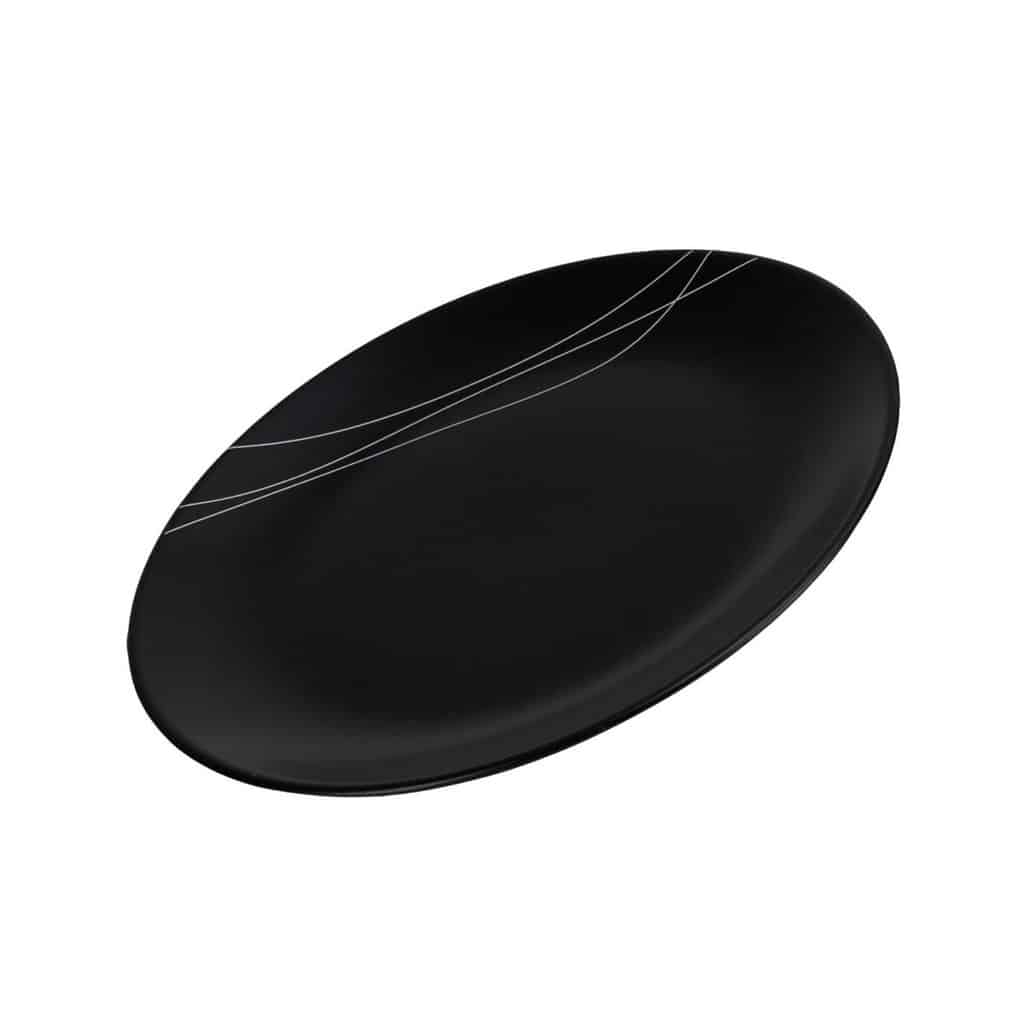 Farfurie rotundă, rotundă, 26 cm, negru mat