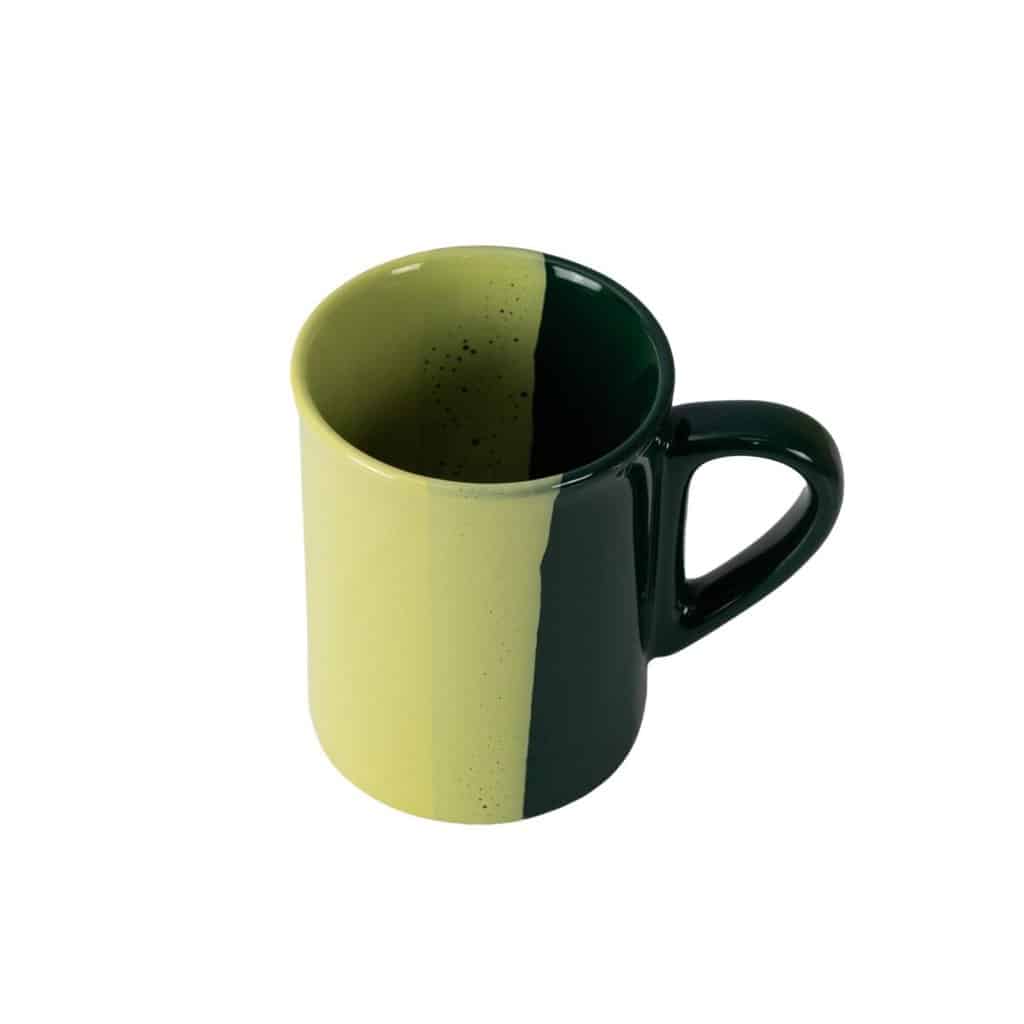Mug, Round, 280 ml, Glossy Dark Green and Light Green