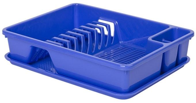 Dish Dryer with tray, 40 x 30 x 8 cm, Blue