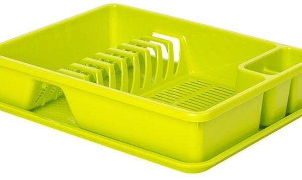 Dish Dryer with tray, 40 x 30 x 8 cm, Green