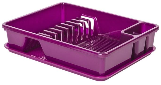 Dish Dryer with tray, 40 x 30 x 8 cm, Purple