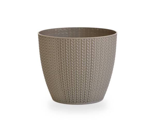 Flower Pot Knit, Round,12 cm, 0,5 l Brown