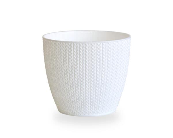Flower Pot Knit, Round,12 cm, 0,5 l White