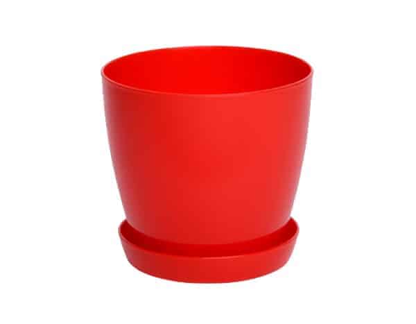 Flower Pot Lala, Round, 10 cm, Red