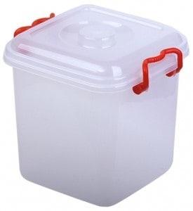 Food Container with lid, Square, 28 cm, 10 l, Transparent