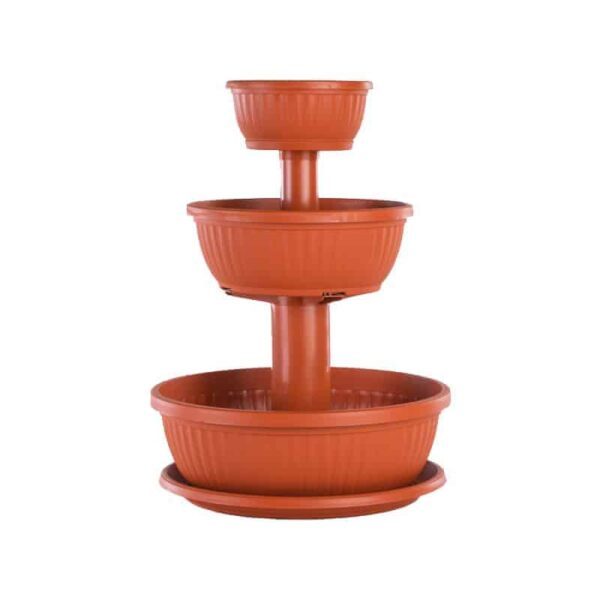 Flower pot on 3 levels, 20/30/40 cm, 1.2/4/9 l, Glossy Brown