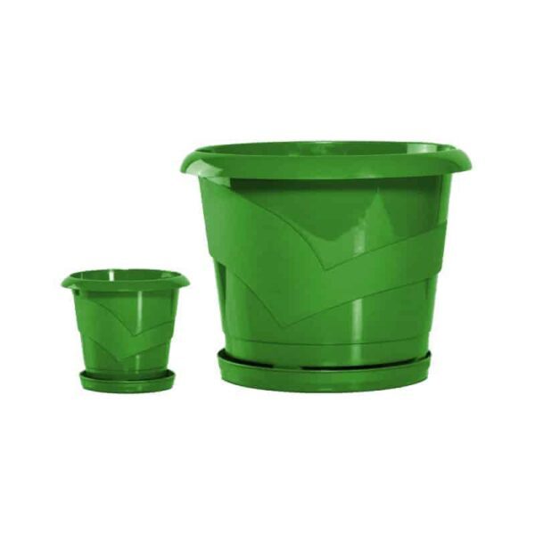 Flower pot, Round, 17 cm,2 l, Glossy Green