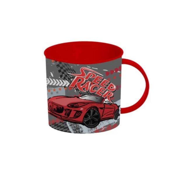 Mug "Speed Racer", Round, 280 ml, Grey x Red