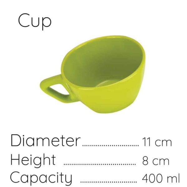 Cup, Square, 400 ml, Glossy Green