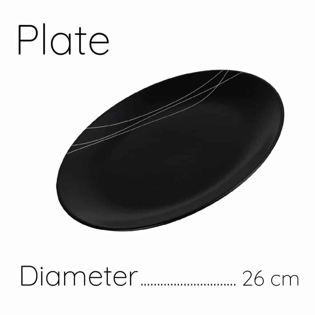 Dinner Plate, Round, 26 cm, Matte Black